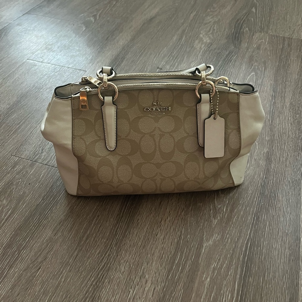 COACH neutral monogram purse